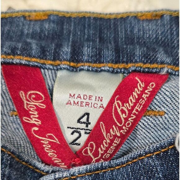 Lucky Brand Bootcut Jeans Sz 4 Med. Wash Denim Flap Button Pockets Vintage Style - Picture 7 of 10